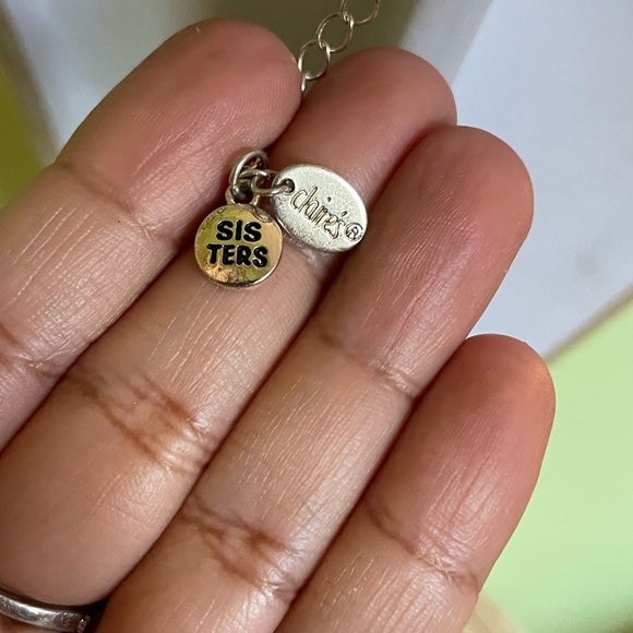 Heart Key Pendant Necklace with SISTERS charm - Picture 6 of 7